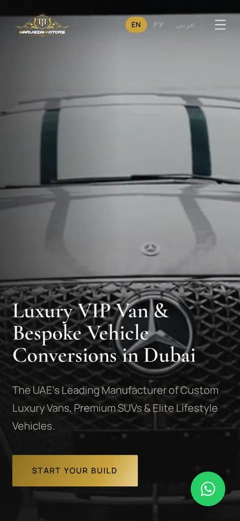 Barugzai Motors website on a phone