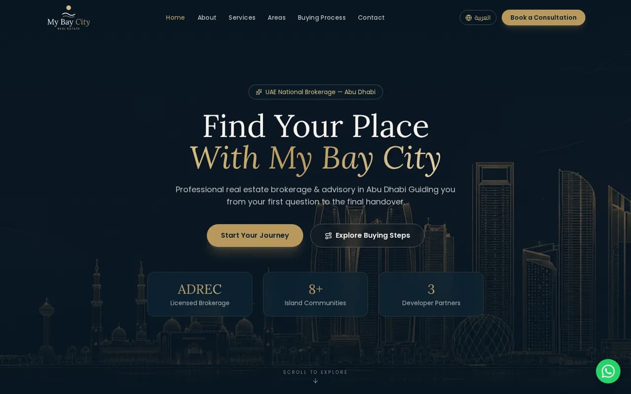 My Bay City Real Estate website homepage on a desktop screen