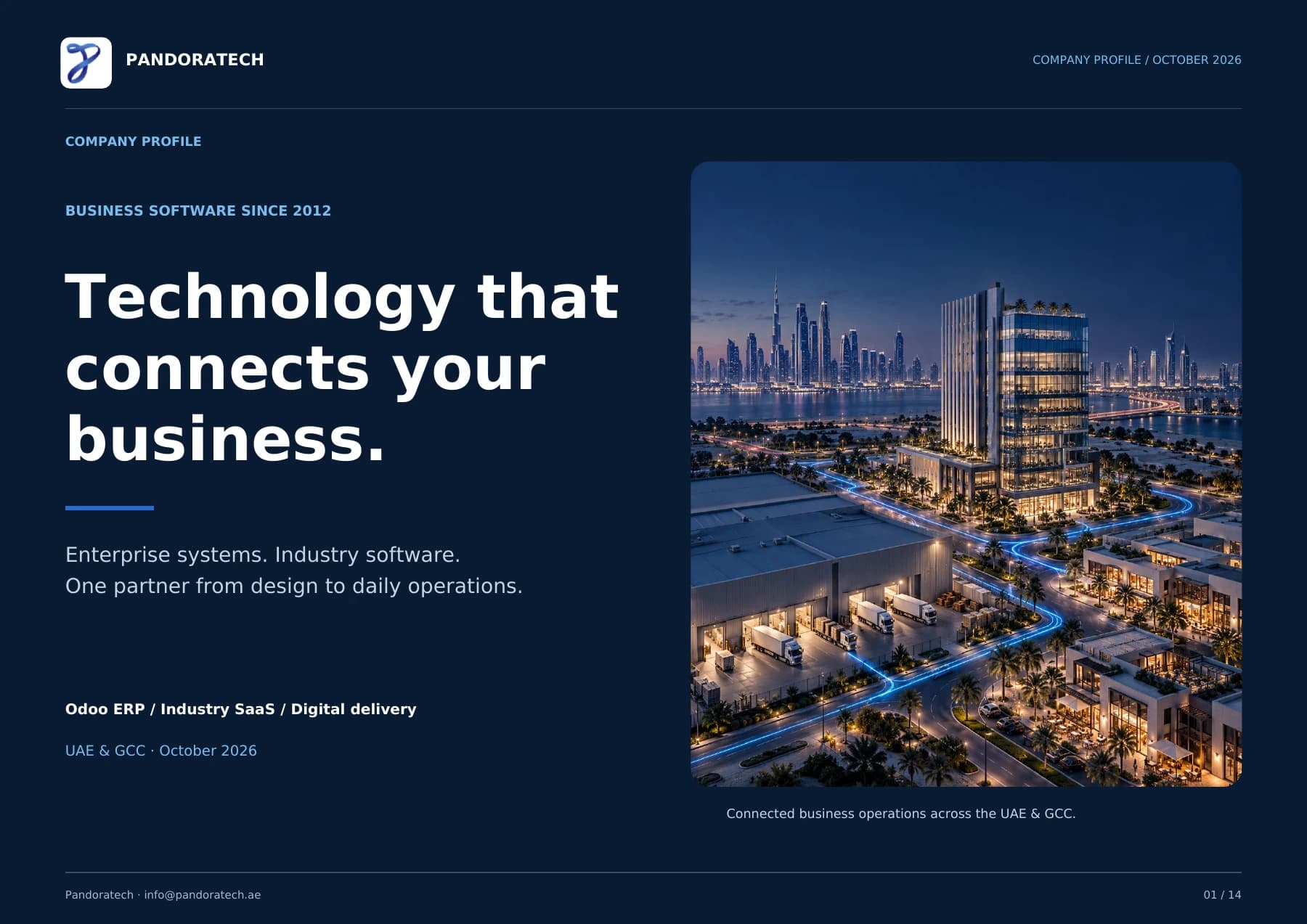 Cover of the Pandoratech company profile, October 2026